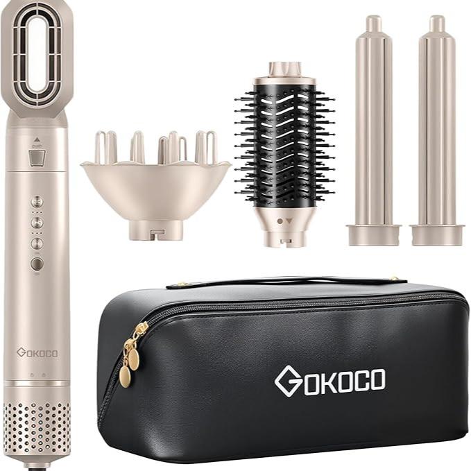 GOKOCO Escova Secadora 5 em 1 Bivolt Ouro