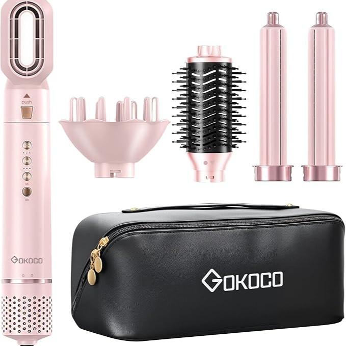GOKOCO Escova Secadora 5 em 1 Bivolt Rosa